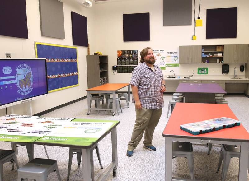 The STEAM classroom at the new Mitchell Elementary School Friday, Aug. 8, 2025, during the grand opening celebration at the school in DeKalb.