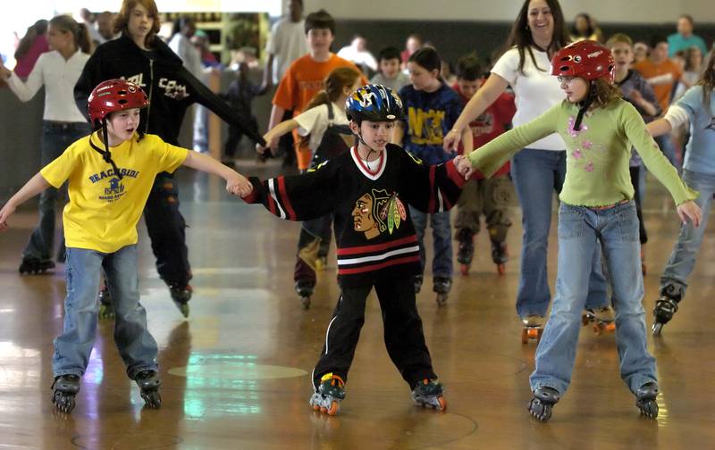 Kids enjoy time together at the Lombard Roller Skating Rink in Lombard.