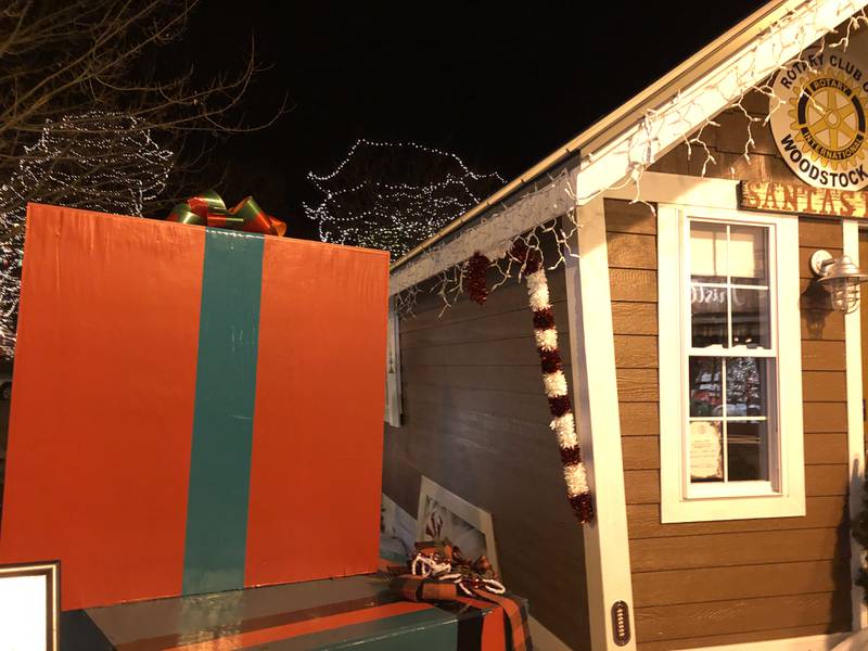 The new Santa's Hut on the Woodstock Square