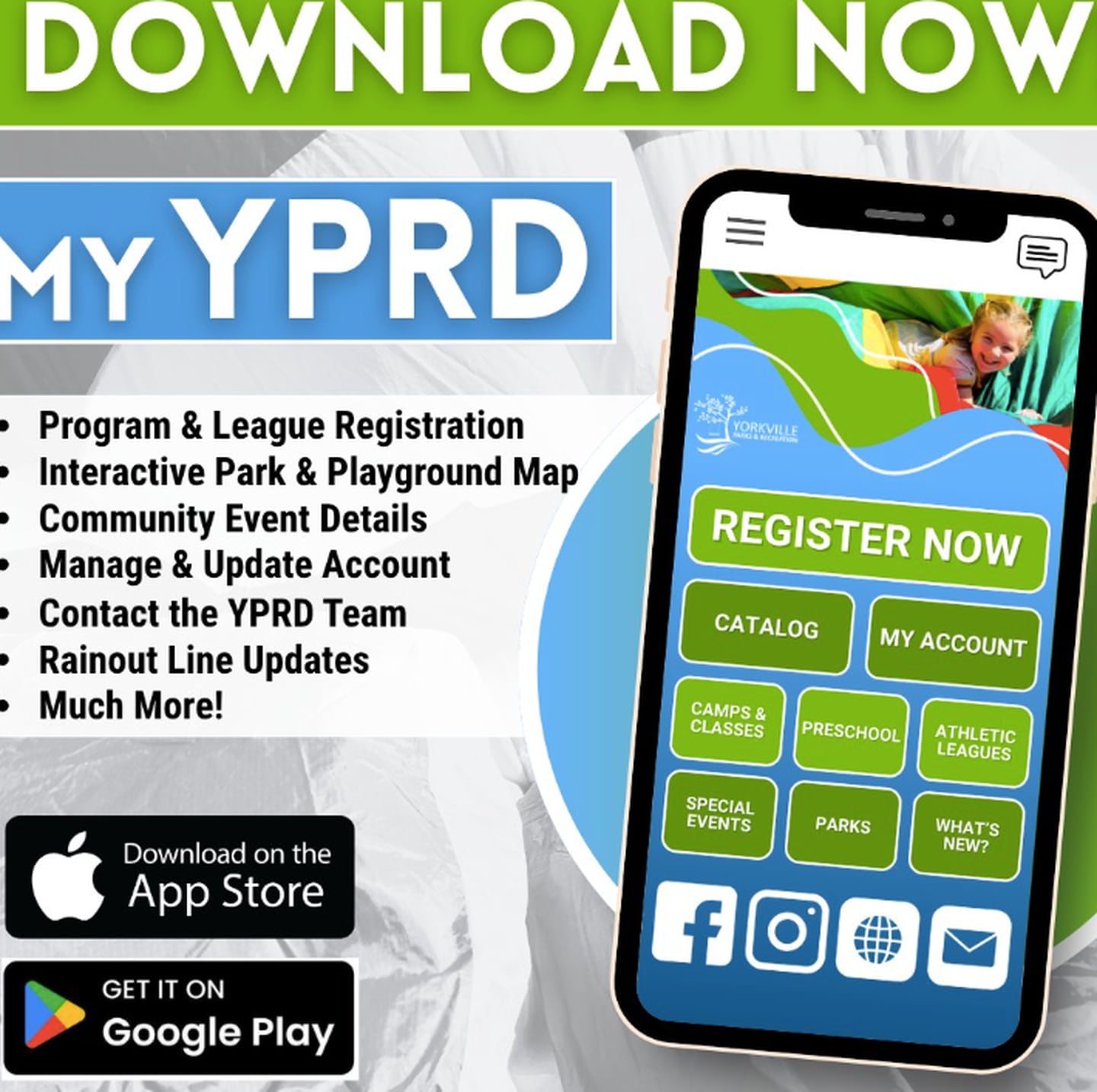 The Yorkville Parks and Recreation Department launched a new app 'My YPRD.'