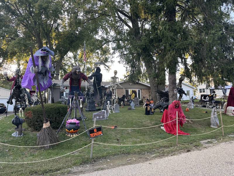 A view of Halloween decorations in the 1400 block of Shaft Street on Thursday, Oct. 17, 2024 in Streator.