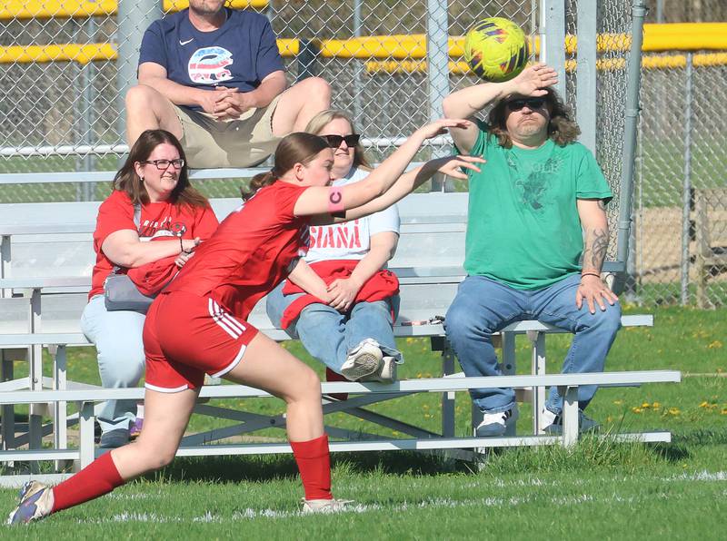 Streator's Katherine Bressner throws the ball in play on Thursday, April 16, 2026 at the James Street Recreational Complex in Streator.