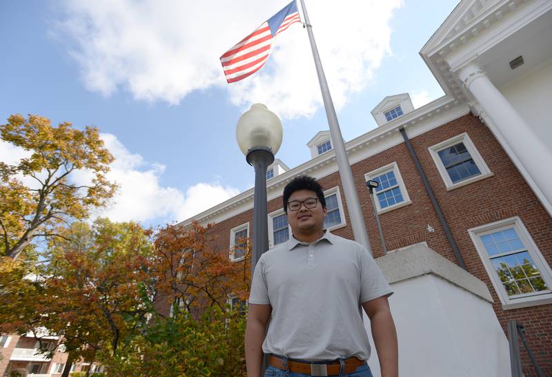 Army Veteran, Eugene Lee at the Park Ridge Village Hall Saturday Nov 1, 2025. Eugene spent 6 years in the Army.