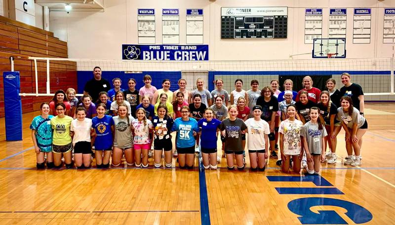 There were 39 girls in this year's junior high session of the Princeton Tigresses' volleyball camp.
