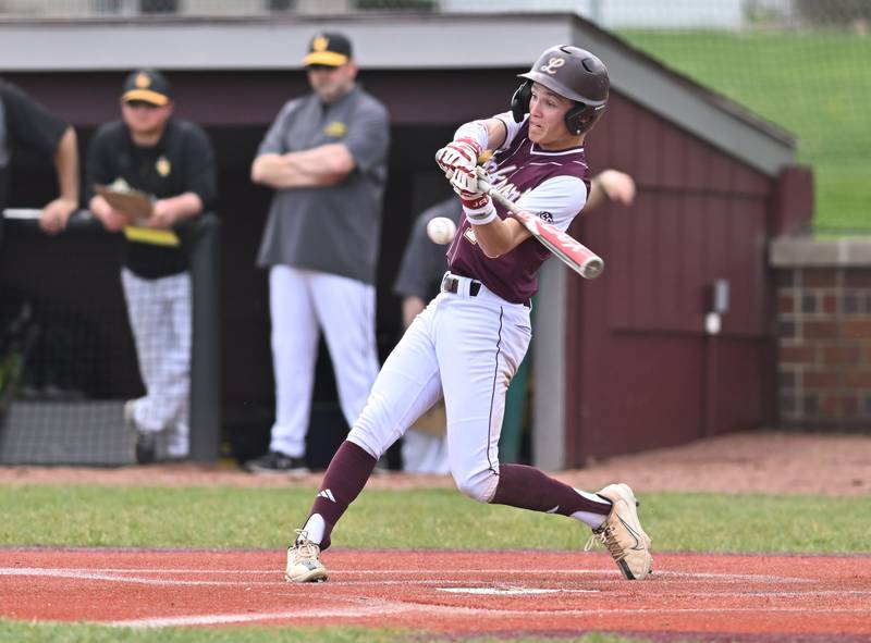 Lockport's Joey DalPonte at bat during the non-conference game against Joliet West on Saturday, April. 27, 2024, at Lockport.