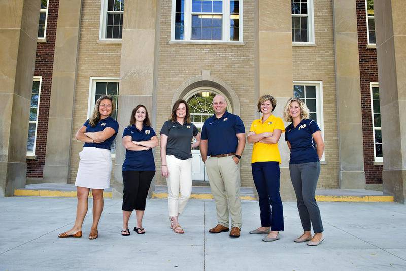 Three new principals and three new administrators are ready to welcome students and staff to a new year when Sterling schools begin session next week (from left): Amy Downs, SHS assistant principal; Brooke Dir, Franklin principal; Emily Stephenitch, Challand Middle School Dean of Students; Matt Birdsley, District Director of Curriculum;  Liz Engstrom, Washington principal; and Lindsy Stumpenhorst, CMS principal.