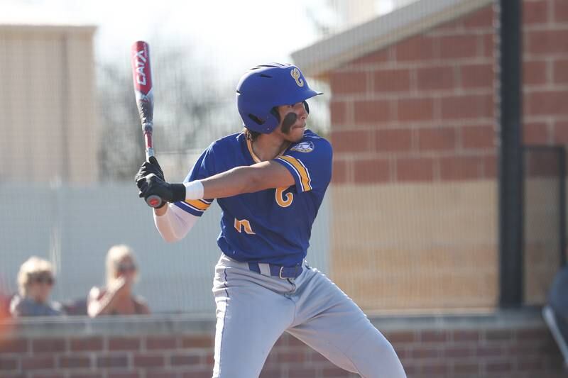 Joliet Central’s Jay Zepeda locks in on a pitch against Joliet West on Monday, April 15, 2024.