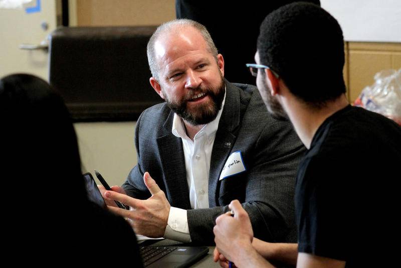 Oswego School District 308 Superintendent Dr. John Sparlin participated in a Diversity, Equity and Inclusion workshop for teachers, administrators and students at Oswego East High School on March 4.