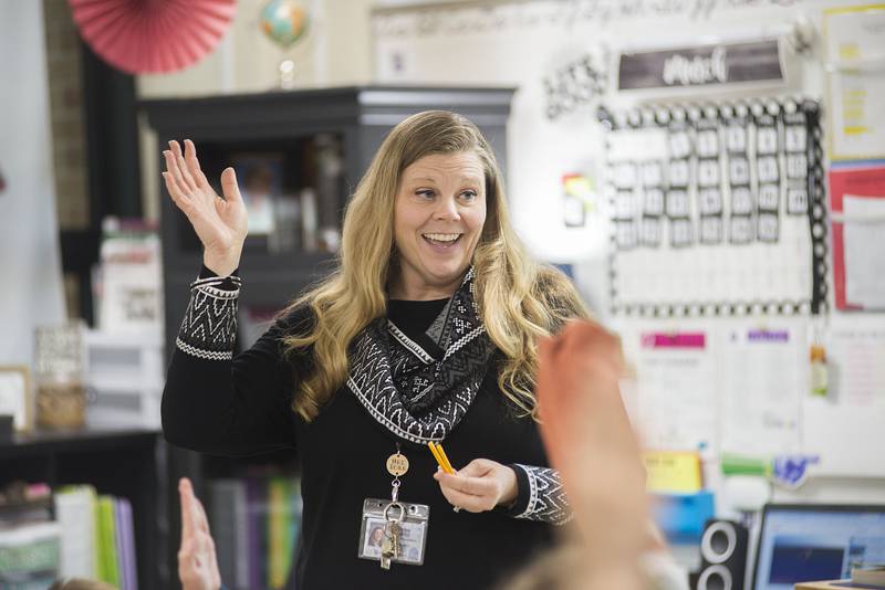 Madison School fourth grade teacher Kim Bork leads her class in an assignment at the Dixon school.  Bork is the president of of the Sauk Valley Reading council and has been named the Sauk Valley Media and KSB Hospital's Dixon Amazing Teacher in 2020 and received the Family Literacy Award in 2021.