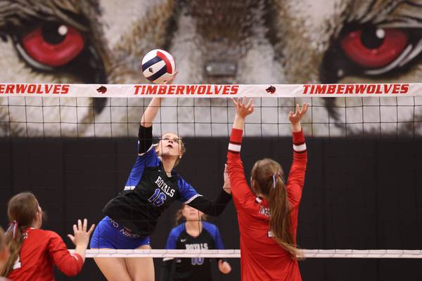 Photos: Hinckley-Big Rock volleyball travels to Indian Creek for conference matchup