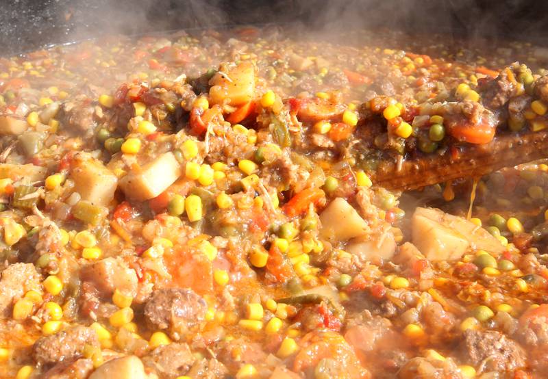 A close up of the Burgoo stew during the 54th annual Burgoo on Sunday, Oct. 13, 2024 downtown Utica.