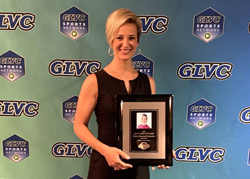 La Salle-Peru graduate Torie (Bunzell) Kueker was inducted into the Great Lakes Valley Conference Hall of Fame for her record-setting career as a pitcher at Quincy University.