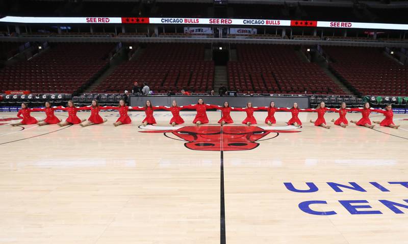 The Streatorettes perform at halftime during a game against Seneca on Tuesday, Dec. 21, 2023 at the United Center in Chicago.
