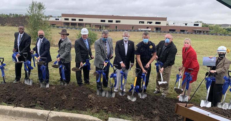 A groundbreaking was held Sept. 8 for the new $11.6 million multi-use facility which will house several Kane County departments – especially a new coroner's office and morgue. Officials are Facilities Director Ricky Sparks (left), County board members Matt Hanson, Chris Kious, Drew Frasz, Mark Davoust, State Sen. Jim Oberweis, Sheriff Ron Hain, Coroner Rob Russell, County Board members Susan Starrett and Deb Allan. The Coroner's Office was recommended for re-accreditation by the International Association of Coroners and Medical Examiners.