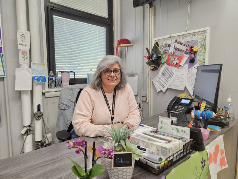 Gloria Zamudio has worked at Joliet Public Schools District 86 for 36 years, first at  F.E. Marsh Elementary School until the school closed in 1994 and currently at A.O. Marshall Elementary School, from where Zamudio will retire in June. Zamudio is seen in A.O. Marshall's office on Tuesday, April 28, 2026.