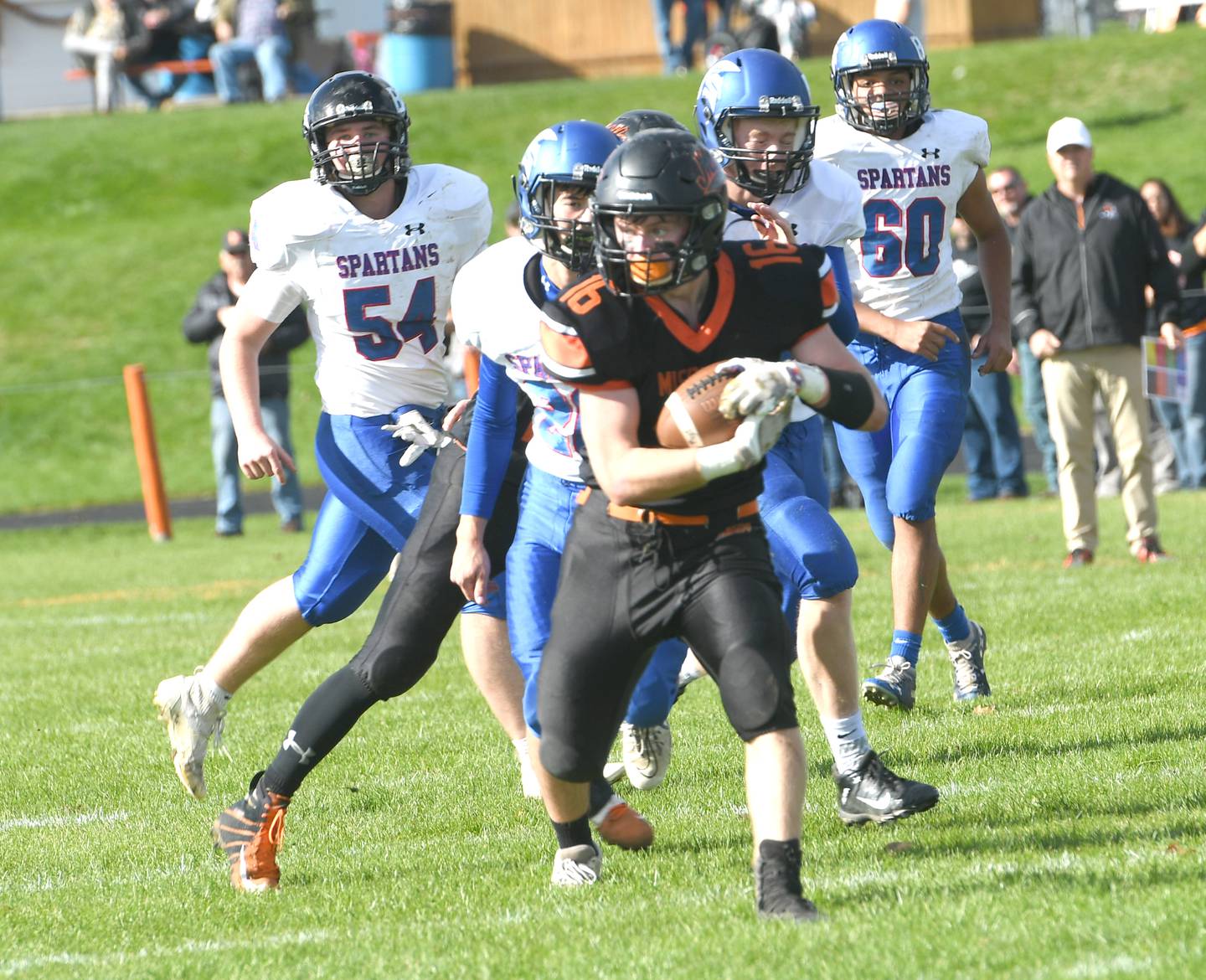 Milledgeville's Payton Sarber catches a pass.