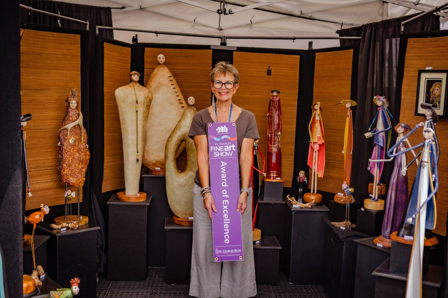 Sculpture Artist Skeeter Aschinger received the Award of Excellence at the 2023 St. Charles Fine Art Show, and will return for this year's show.