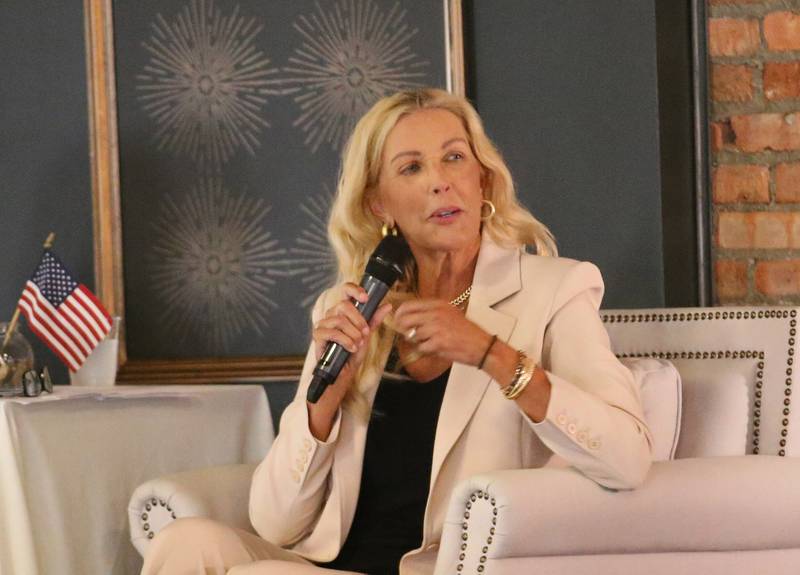 State Sen. Sue Rezin, R-Morris speaks during a Legislative Luncheon on Wednesday, July 30, 2025 at the Auditorium Ballroom in La Salle. The luncheon gave IVAC members an opportunity to ask questions to the legislators.