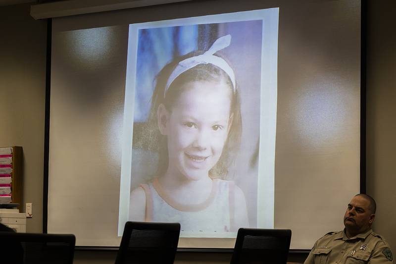 A picture of Shyla Walker is shown in the courtroom Thursday, Oct. 17, 2024, during the sentencing of Coleman.
