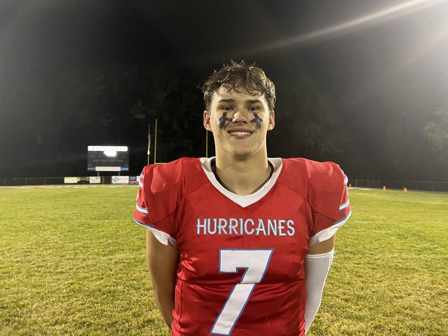 Marian Central quarterback Cale McThenia