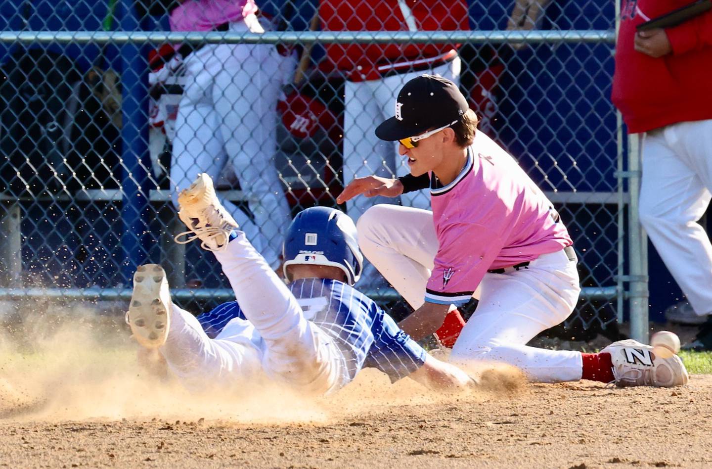 Princeton's Noah Morton slides safely into third base during Hall's 10-0 victory on Thursday, May 7, 2026, in Princeton.