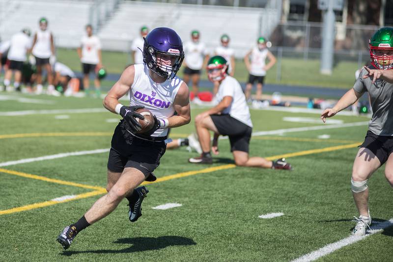 Dixon and Lasalle-Peru go head to head Thursday, July 21, 2022 in 7 on 7 football drills at Sterling High School.