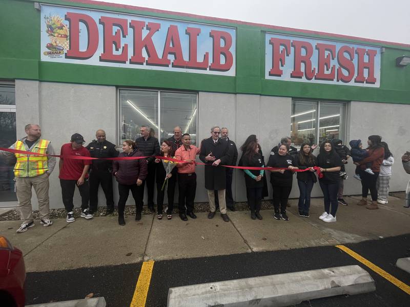 DeKalb Fresh Market joined with city leaders, residents and community members Nov. 21, 2023 for a ribbon-cutting celebration to mark the start of business at the store at 304 N. Sixth St., in DeKalb.