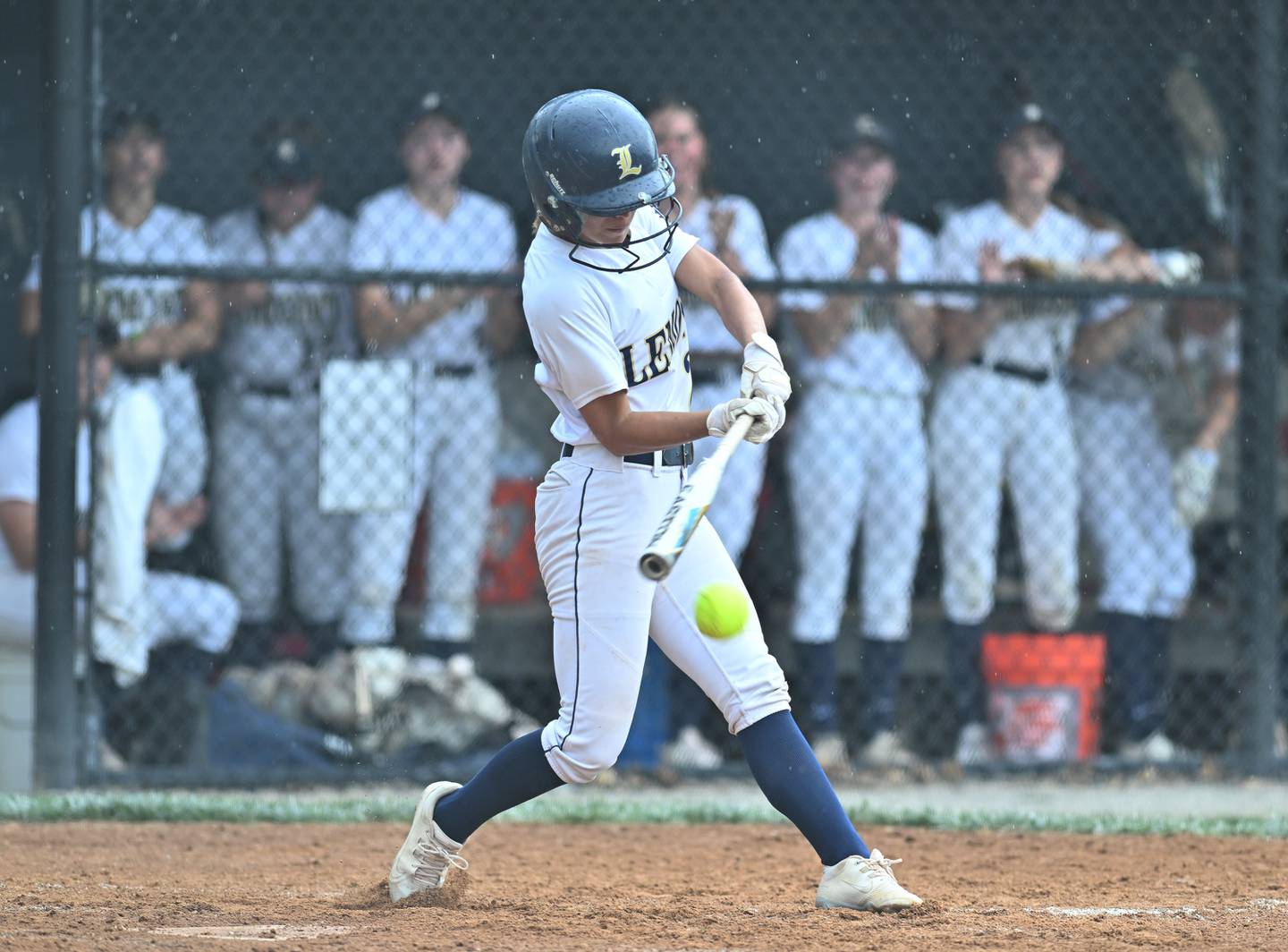 Lemont's Francesca Rita swings at a pitch during the Lemont Class 3A sectional semifinal game against Joliet Catholic on Wednesday, May. 31, 2023, at Lemont.