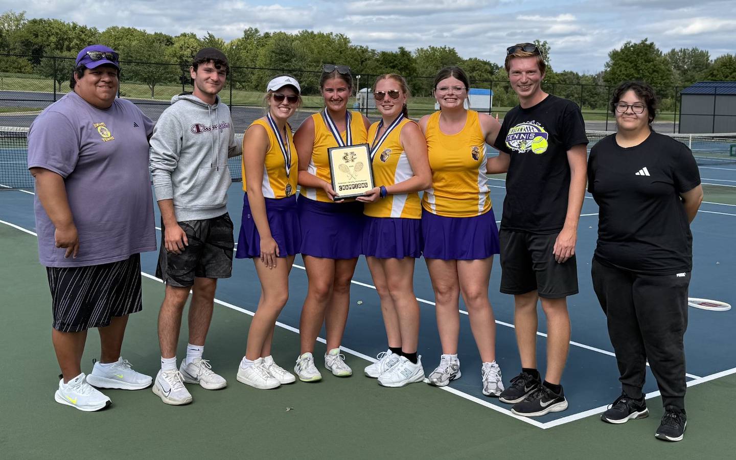 The Mendota girls tennis team won the Newman Invite on Saturday, Aug. 30, 2025 in Sterling.