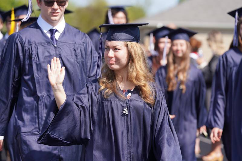 Members of the Cary-Grove High School class of 2026 celebrate their commencement on May 16, 2026.