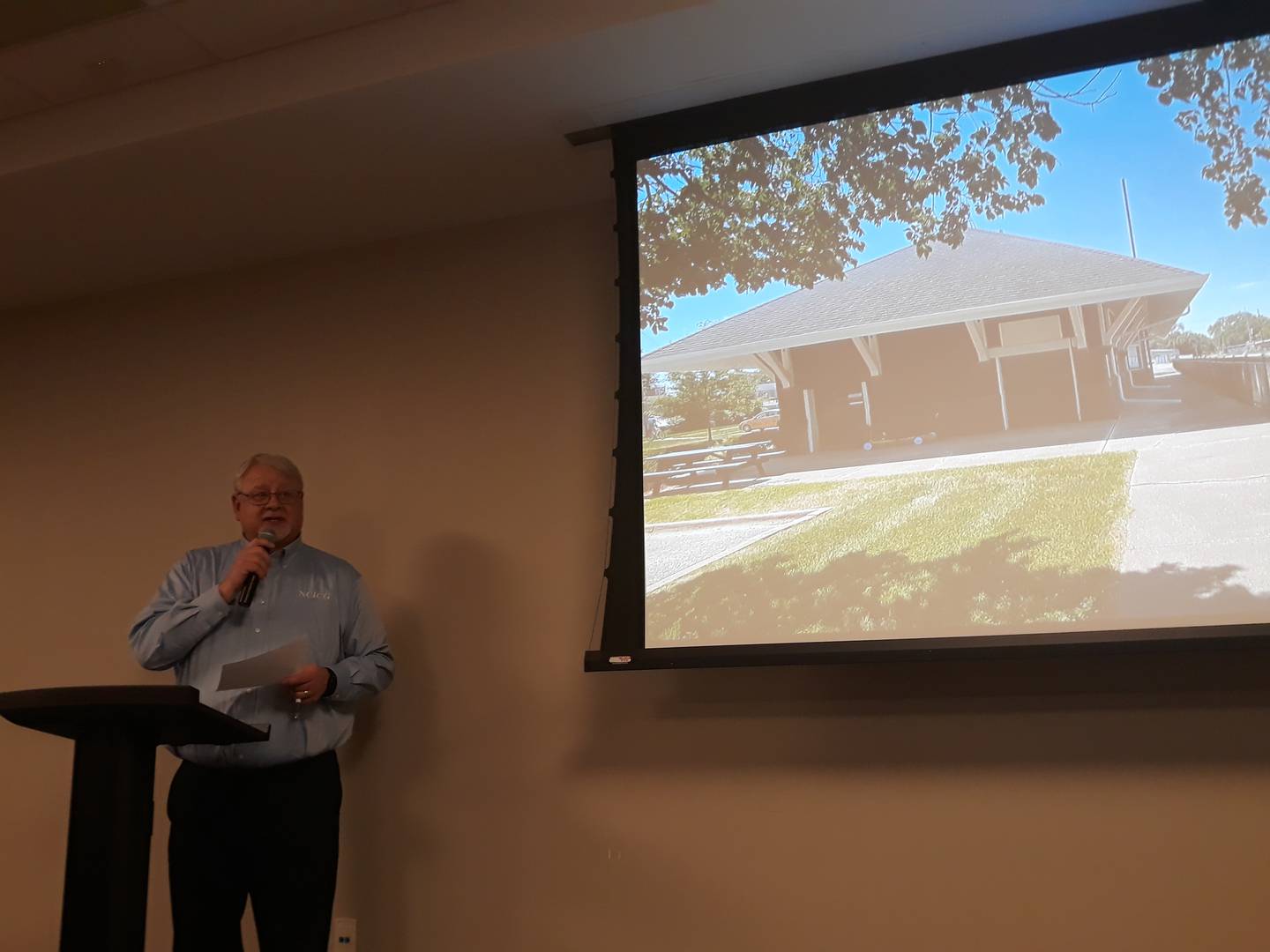 Duane Calbow, economic development planner at North Central Illinois Council of Governments, talks about what consultants will be looking for in future train stations along the proposed Peoria-to-Chicago passenger rail line.