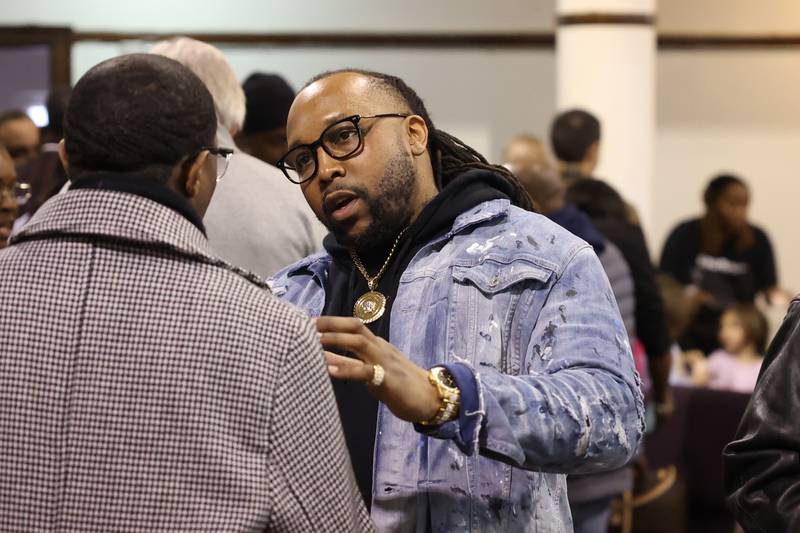 Joliet Township Trustee Karl Ferrell attends the mayoral candidate forum at New Canaanland Christian Church in Joliet on Saturday, March 25, 2023 in Joliet.