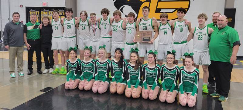 The top-seeded Seneca boys basketball captured the championship of the 97th Tri-County Conference Tournament with a 68-54 victory over No. 2-seeded Marquette Academy on Saturday night at Putnam County High School.