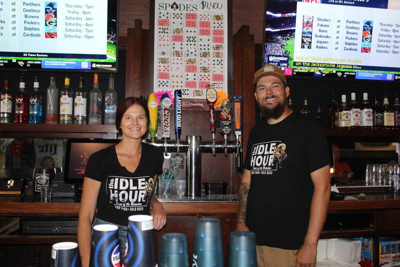 Megan and Britton Brooks have owned The Idle Hour bar and grill in downtown Mount Morris since March 2024. Megan had worked for its previous owners, Matt and Jamie Pendergrass, as bar manager for six years.