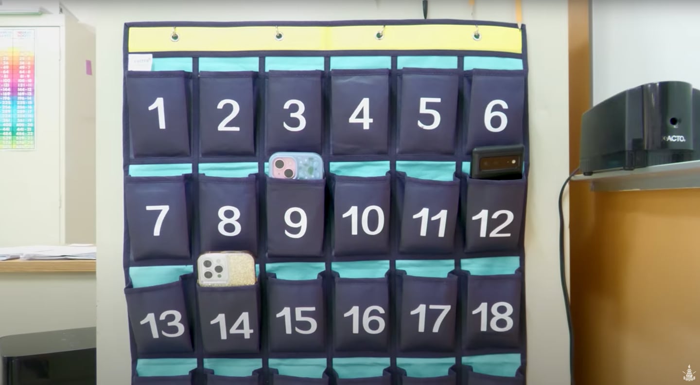 "Porter Pockets" have been installed in every classroom at Lockport Township High School Central and East campuses to store cellphones. 
Friday, September 12, 2025