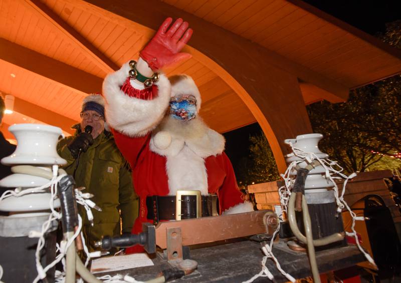 Santa greets everyone at the Batavia Park District’s Celebration of Lights Festival on Sunday, November 28, 2021.