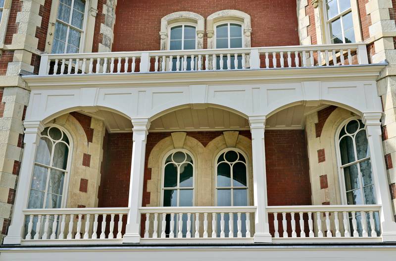 Balconies on the east side of the Reddick Mansion have been repaired and replaced.