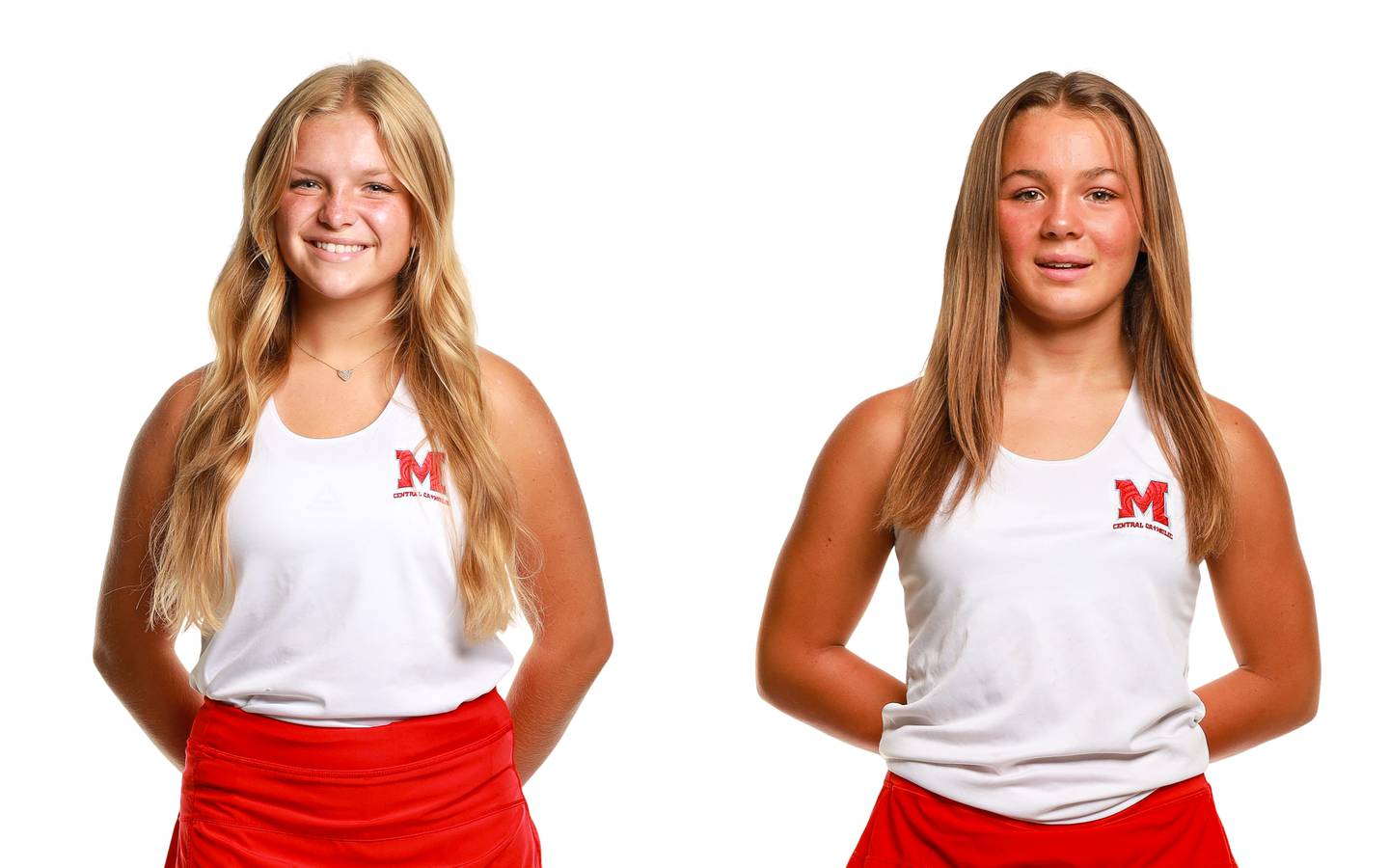 Marian Central's Holly Garrelts (left) and Jenna Remke.