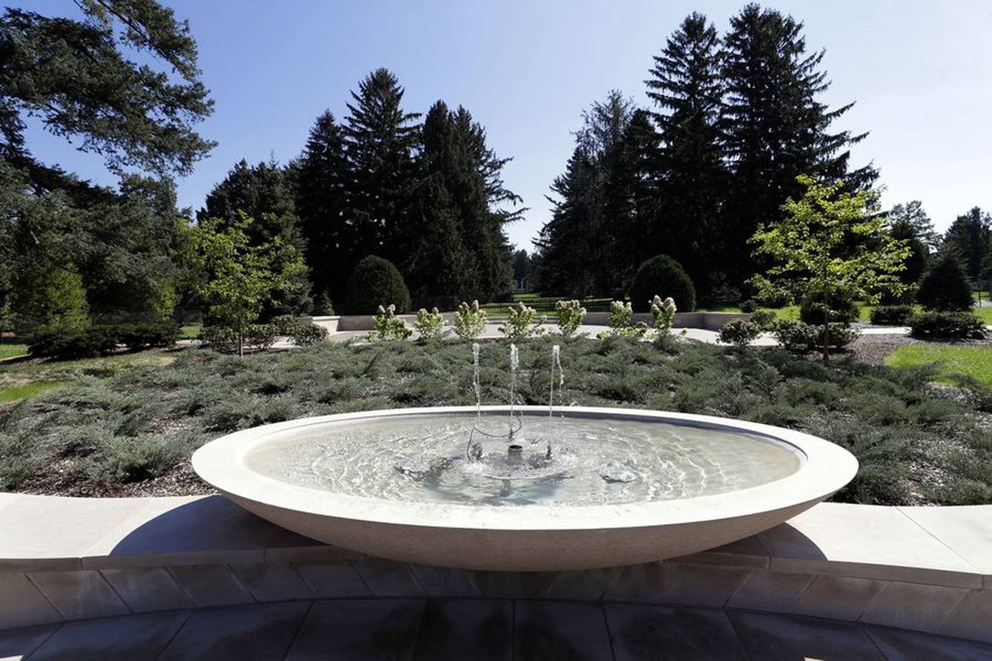 The east end of the Morton Arboretum's "Grand Garden" provides beautiful views from a spacious terrace.