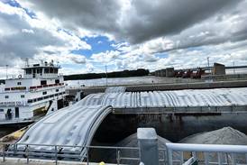Photos: Barges move up the Mississippi River near Fulton