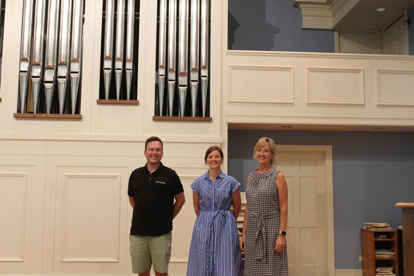 First Congregational Church of Crystal Lake members (from left to right) Pastor Eric Fistler, Church Council Chairperson Adria Tyndall and Capital Campaign Chair Jody Fields.