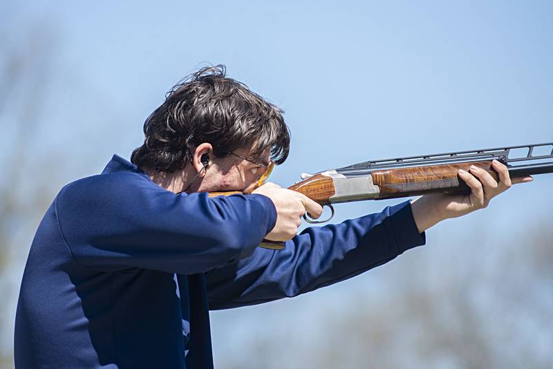 Morrison High School trap shooter Luke Millard takes aim during his second round Saturday, May 7, 2022. The season lasts five weeks, with an additional two for practice and one as a rain date. The team shot four rounds today to make up for a rained out competition.