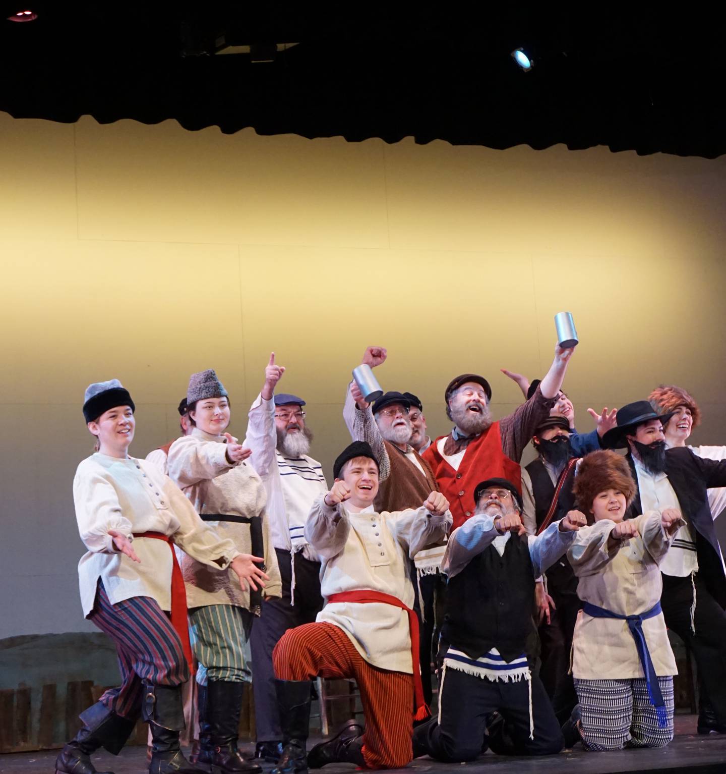 The cast of Music On Stage’s production of “Fiddler on the Roof” performs “To Life.” Cutting Hall Performing Arts Center in Palatine in 2025.