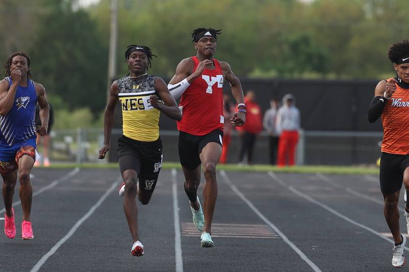 Yorkville’s Josh Pugh heads toward the finish line in the 400 Meters at the Class 3A Minooka Boys Track and Field Sectional on Wednesday, May 17, 2023 in Minooka. Josh finished 3rd place with a state qualifying time.
