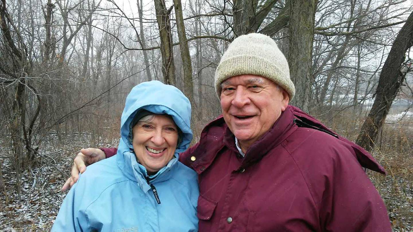 Deb and Chuck Steinbach of Yorkville were enjoying the Kendall County New Year's Day Hike at the Hoover Forest Preserve. (Mark Foster - mfoster@shawmedia.com)