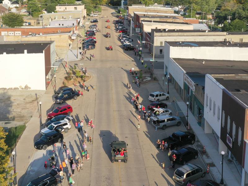The Hall High School Homecoming parade makes its way down East St. Paul Street on Thursday, Sept. 28, 2023 in Spring Valley.