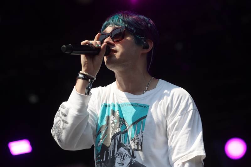 Awsten Knight of Waterparks performs at Lollapalooza on Sunday, Aug. 4, 2024 in Chicago.