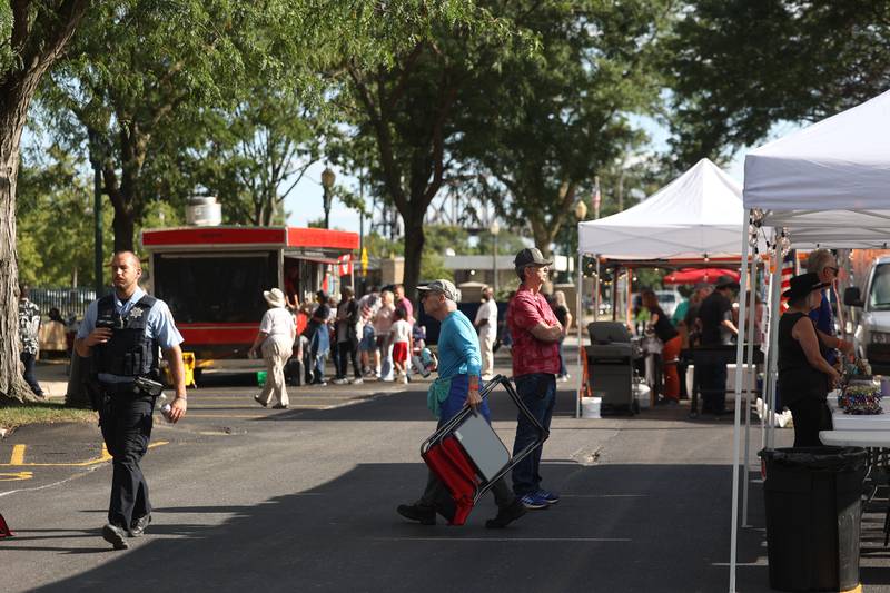 Several food and beer tents are set up at the 6th Annual Joliet Blues Festival on Saturday, Aug. 10, 2024 at Bicentennial Park.