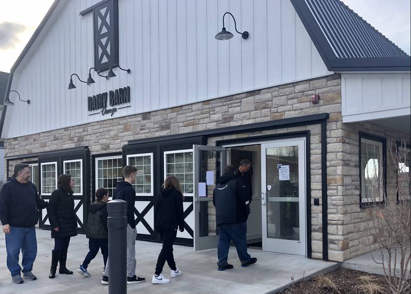Doors opened at 4:00 P.M. to let in a line of patrons waiting on Main Street's sidewalk outside Dairy Barn. (David Petesch - dpetesch@shawmedia.com)