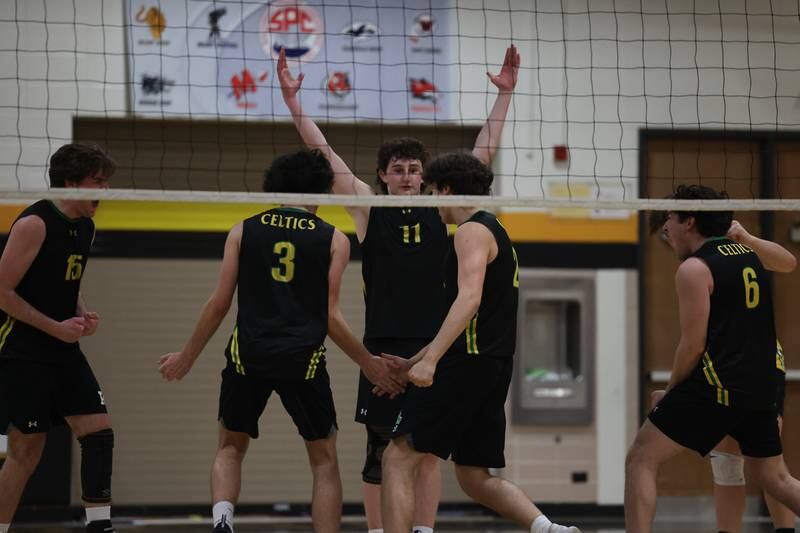 Providence’s Adam DeRubertis (11) a set one win against Joliet West on Thursday, March 23, 2023 in Joliet.